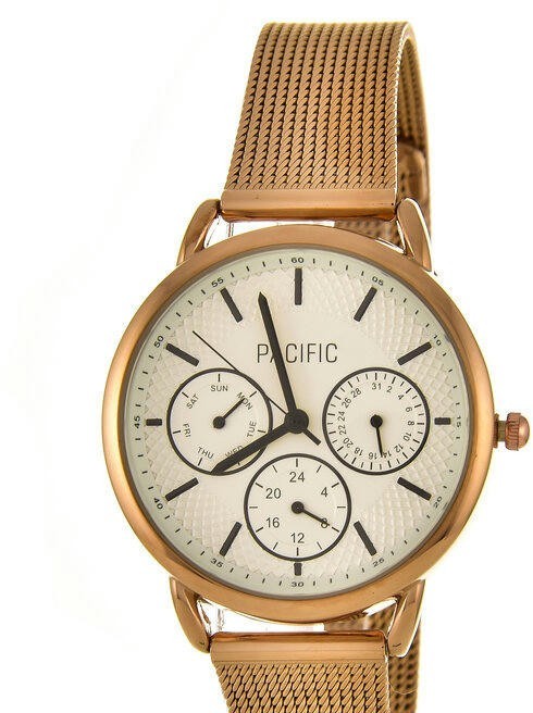 Наручные часы pacific x6180-4 корп-роз циф-бел/чер сетка