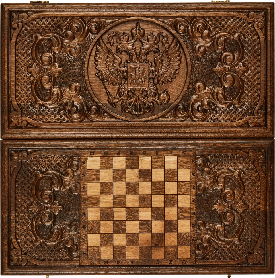 Нарды резные "Герб РФ 2" 50, Mkhitaryan