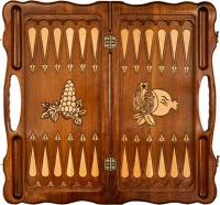 Шахматы + нарды резные "Неркени" 60, с ручкой, Haleyan