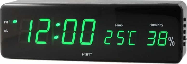 Сетевые часы vst805s-4 часы зел.цифры (температура, влажность)+блок
