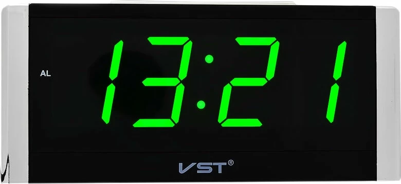 Сетевые часы vst731-4 220В зел.цифры+usb кабель (без адаптера)