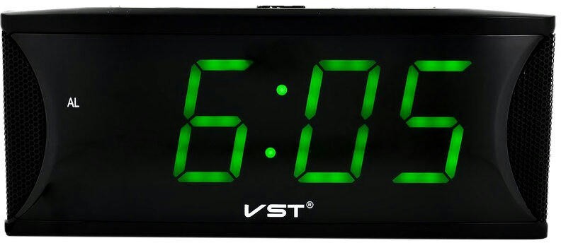 Сетевые часы vst719-4 220В зел.цифры+usb кабель (без адаптера)