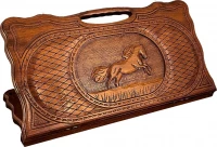 Нарды резные &quot;Лошадь&quot; с ручкой 60, Haleyan