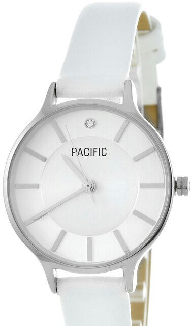 Наручные часы pacific x6133-13 корп-хром циф-бел рем-бел