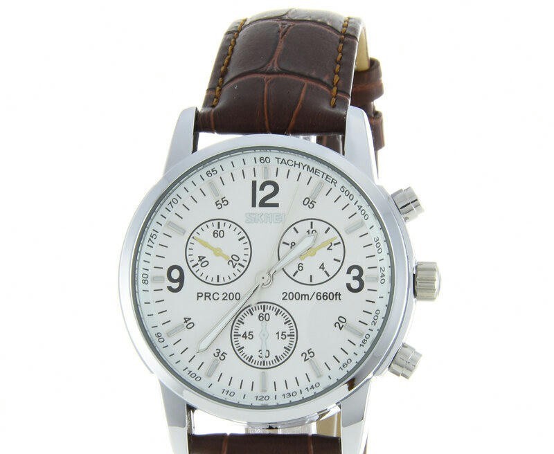 Наручные часы skmei 9070lwt white leather