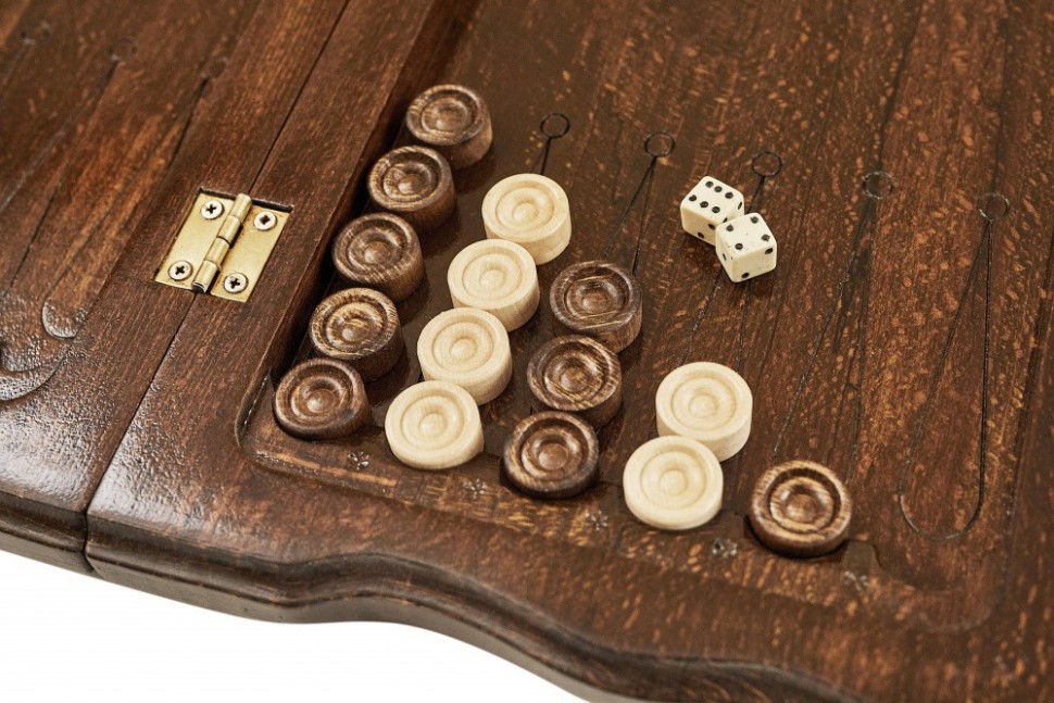 Нарды резные "Бесконечность" с ручкой 40, Haleyan