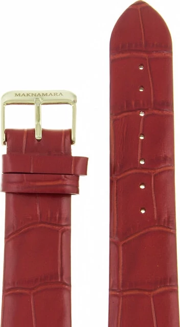 Ремешки maknamara 20 мм красн крокодил зол заст mp-20085