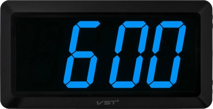 Сетевые часы vst780-5 син.цифры черный+блок