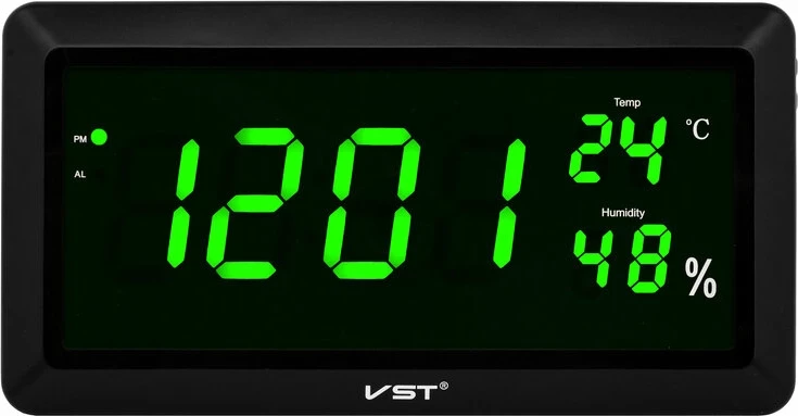Сетевые часы vst780s-4 220В зел.цифры (температ, влажность)+блок