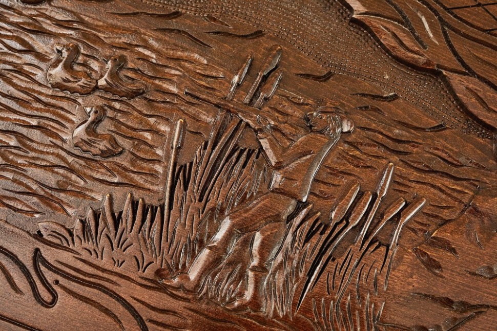 Нарды резные "Охота", с ручкой, Haleyan