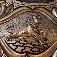 Нарды резные &quot;Лев&quot; с ручкой, Haleyan