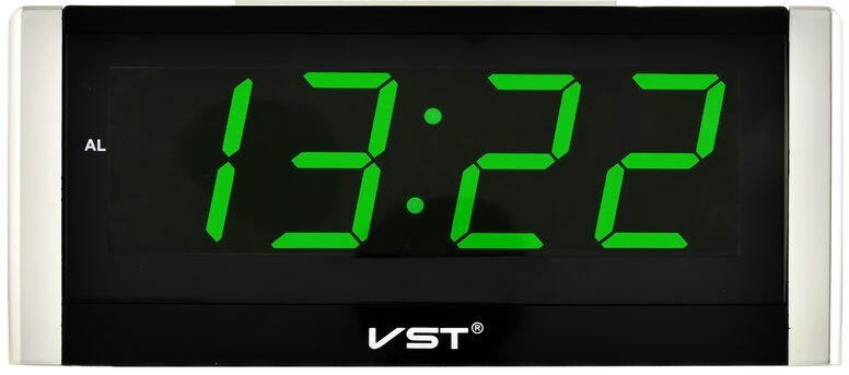 Сетевые часы vst731-2 220В зел.цифры+usb кабель (без адаптера)