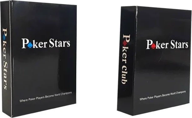 Карты для покера Poker Stars, пластик, красные и синие (комплект из 2-х колод)