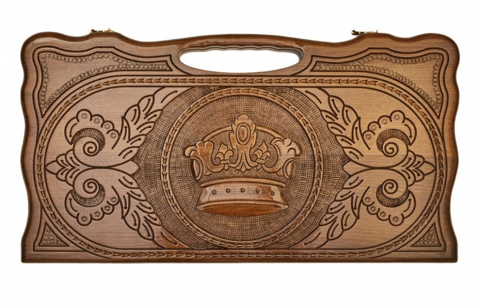 Нарды резные "Корона" с ручкой, Haleyan