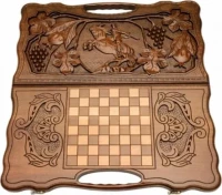 Нарды резные &quot;Всадник&quot; с ручкой, Haleyan