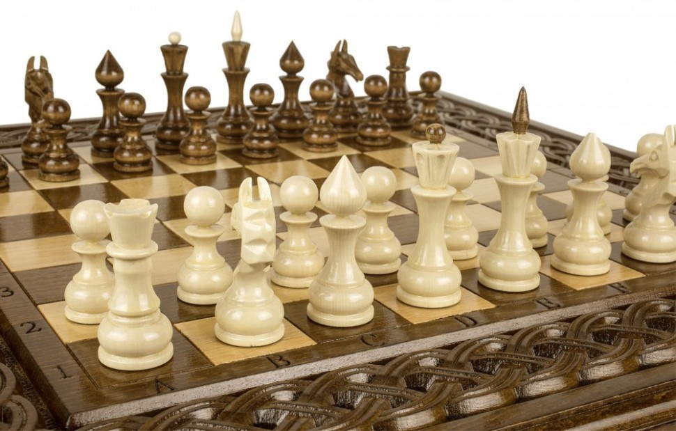 Шахматы + нарды резные "Армянский Орнамент 2" 40, Haleyan