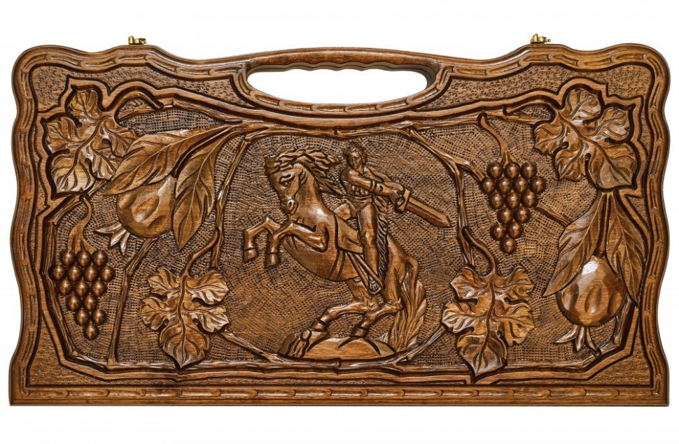 Нарды резные "Всадник" с ручкой, Haleyan