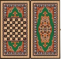 Нарды + Шашки Сирия Зеленые средние (Россия, дерево, 50 см), Partida