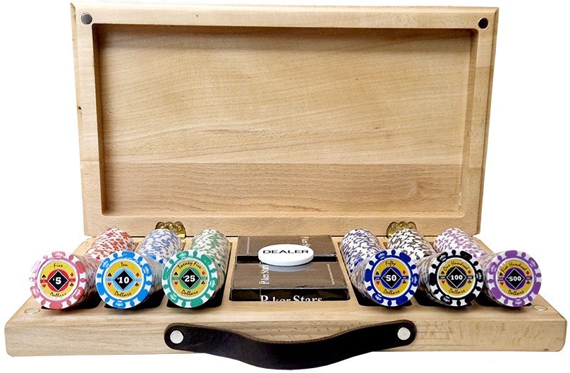 Набор для покера Crown на 300 фишек в кейсе из бука, Partida