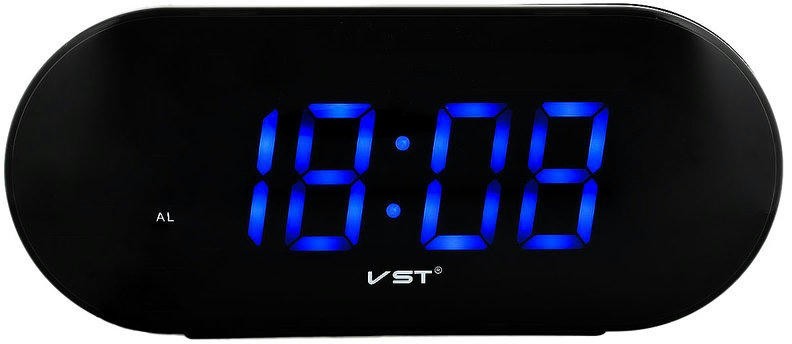Сетевые часы vst717-5 220В син.цифры+usb кабель (без адаптера)