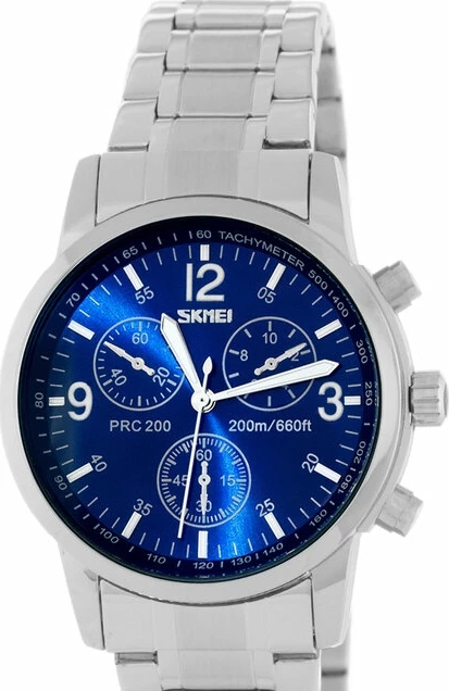 Наручные часы skmei 9070sbu blue stainless steel