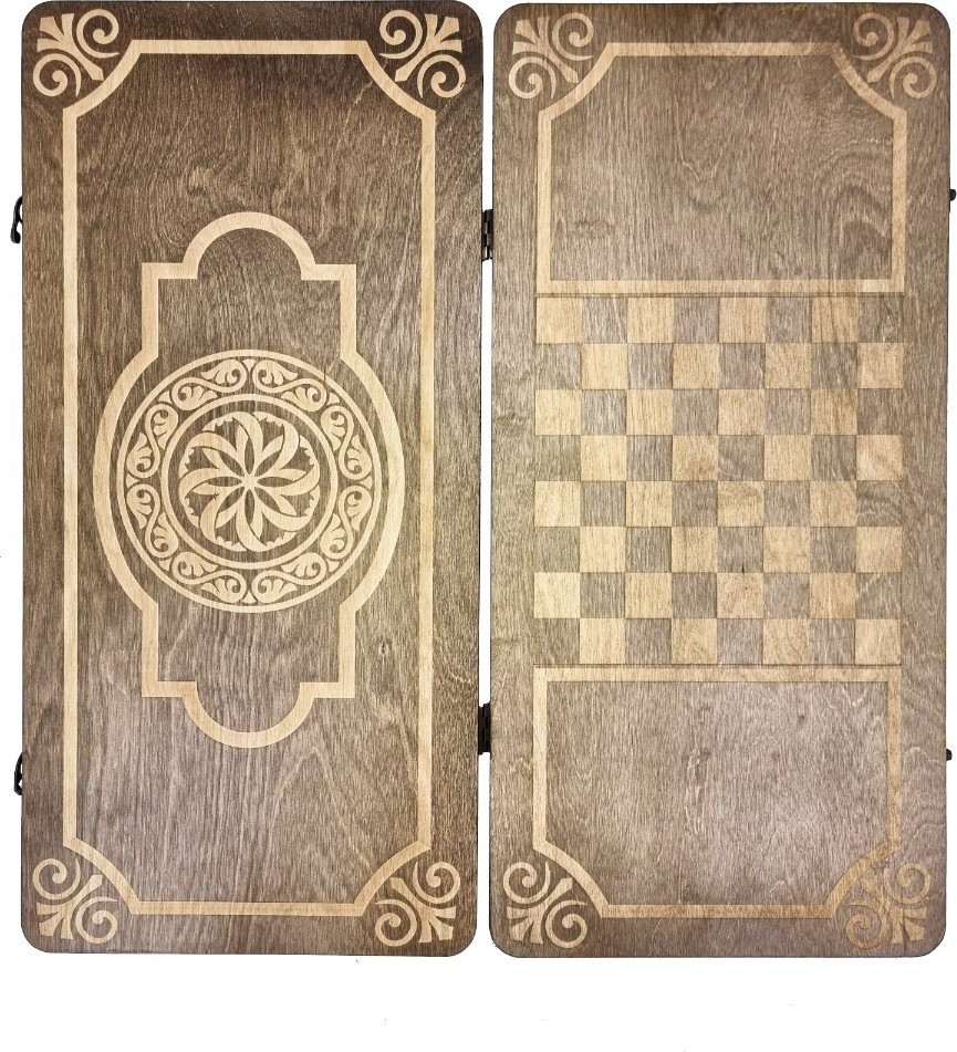 Нарды Марс "Золотой Орнамент 1" большие (деревянные, 58 см, Россия), Partida