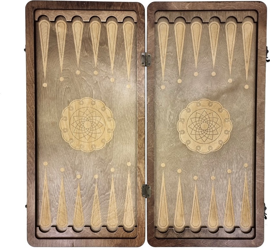 Нарды Марс "Золотой Орнамент 1" большие (деревянные, 58 см, Россия), Partida