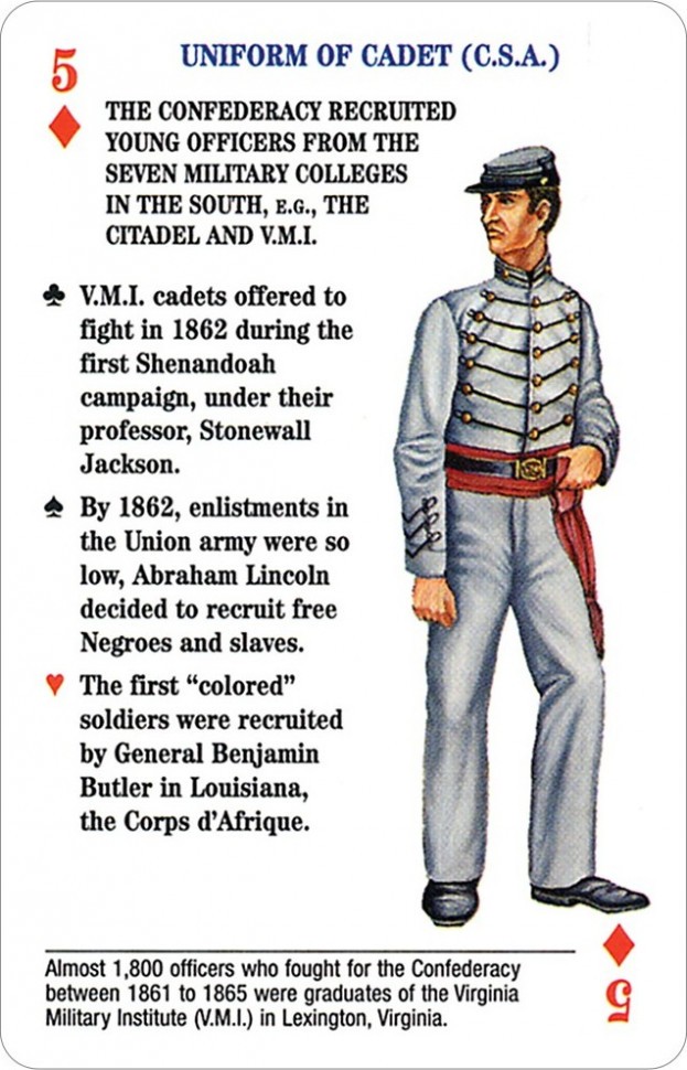 Карты "Uniforms of the Civil War Cards Game"