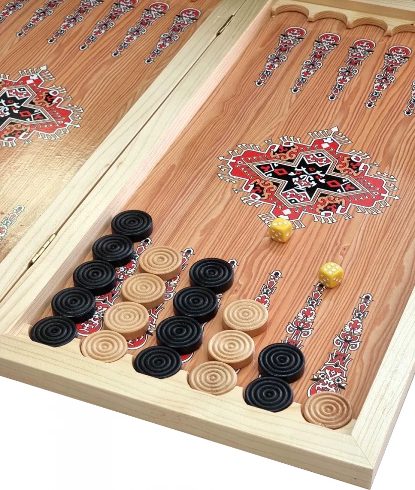 Нарды + Шашки Сирия Львы малые (Россия, дерево, 40 см), Partida