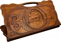 Нарды резные &quot;Корабль&quot; с ручкой 60, Haleyan