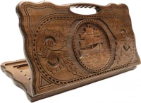 Нарды резные &quot;Корабль&quot; с ручкой 60, Haleyan