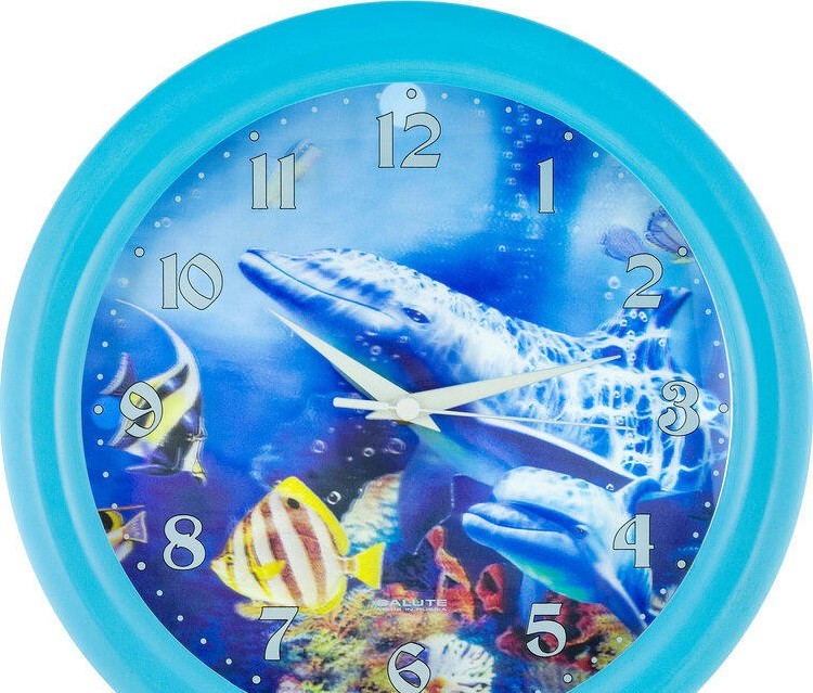 Настенные часы Салют П-3Б4.1-725 Дельфины 3d