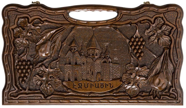 Нарды резные "Эчмиадзин" с ручкой 60, Haleyan