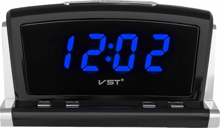 Сетевые часы vst718-5 220В син.цифры+usb кабель (без адаптера)