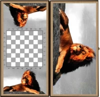 Нарды + Шашки Сирия Лев в Саванне средние (Россия, дерево, 50 см), Partida