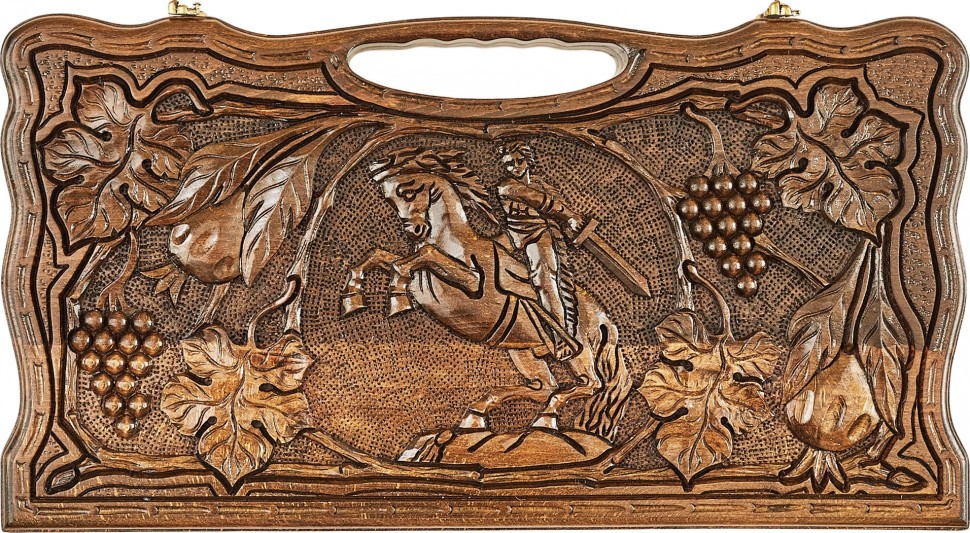 Нарды резные "Всадник" с ручкой 50, Haleyan