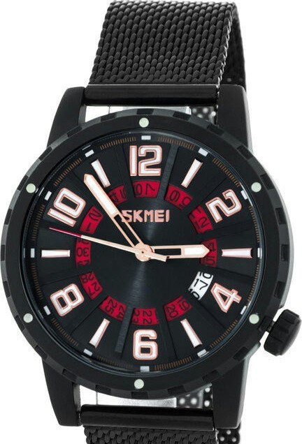 Наручные часы skmei 9202srd red-mesh steel belt