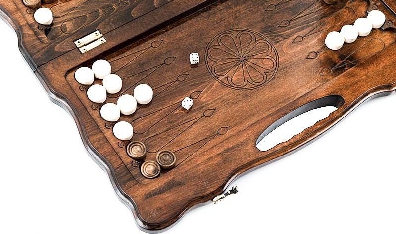 Нарды резные "Медведь" с ручкой 50, Haleyan