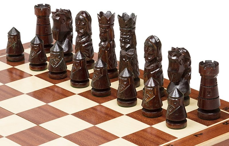 Шахматы "Большой Замок" 60 см маркетри, Madon (деревянные, Польша)