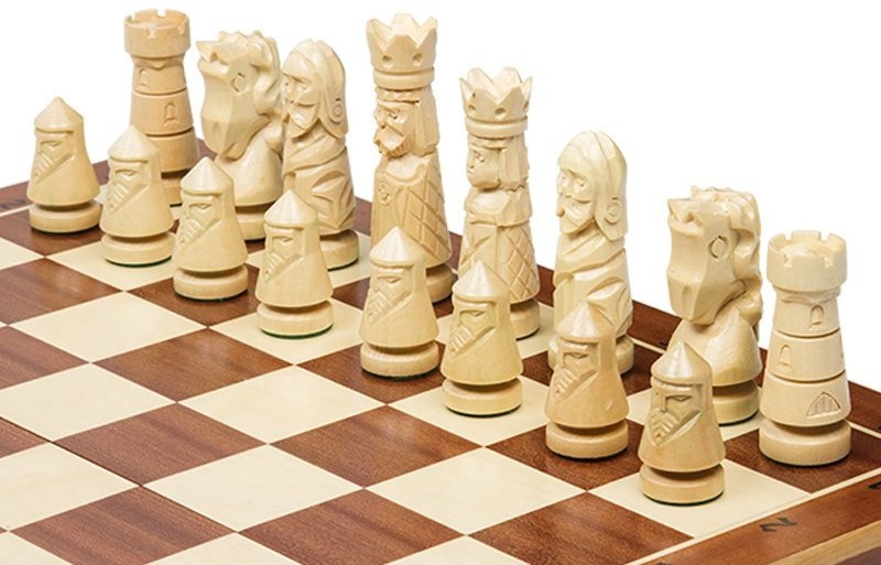 Шахматы "Большой Замок" 60 см маркетри, Madon (деревянные, Польша)