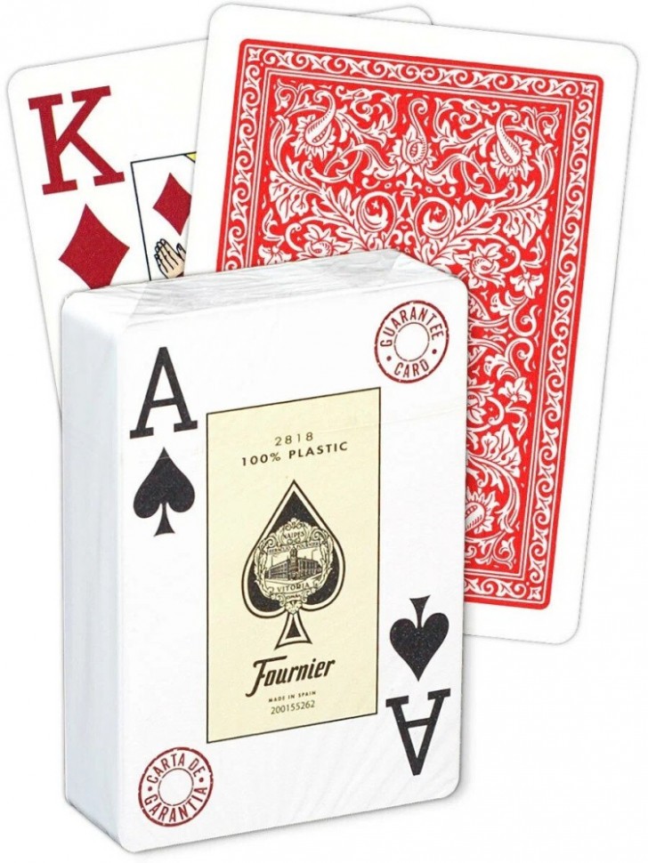 Карты "Fournier 2818 red" 100% пластик