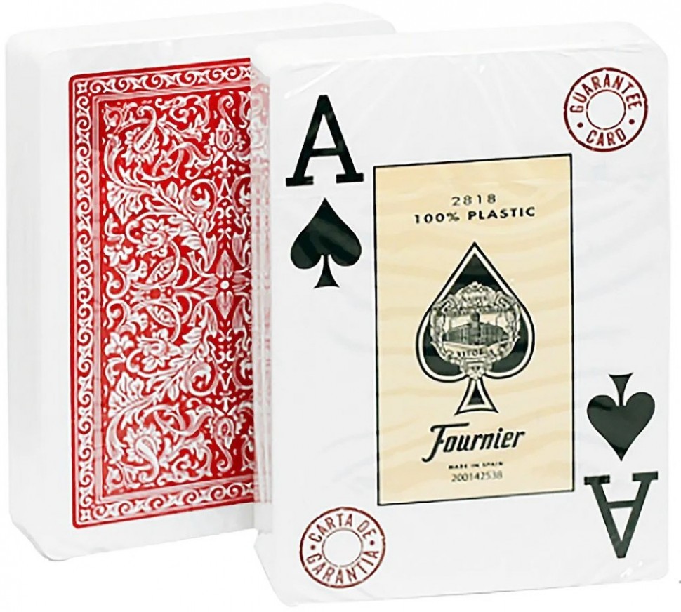Карты "Fournier 2818 red" 100% пластик