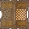 Нарды резные "Армянский узор 9" с ручкой 60, Haleyan