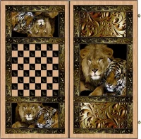 Нарды + Шашки Сирия Львы большие (Россия, дерево, 60 см), Partida