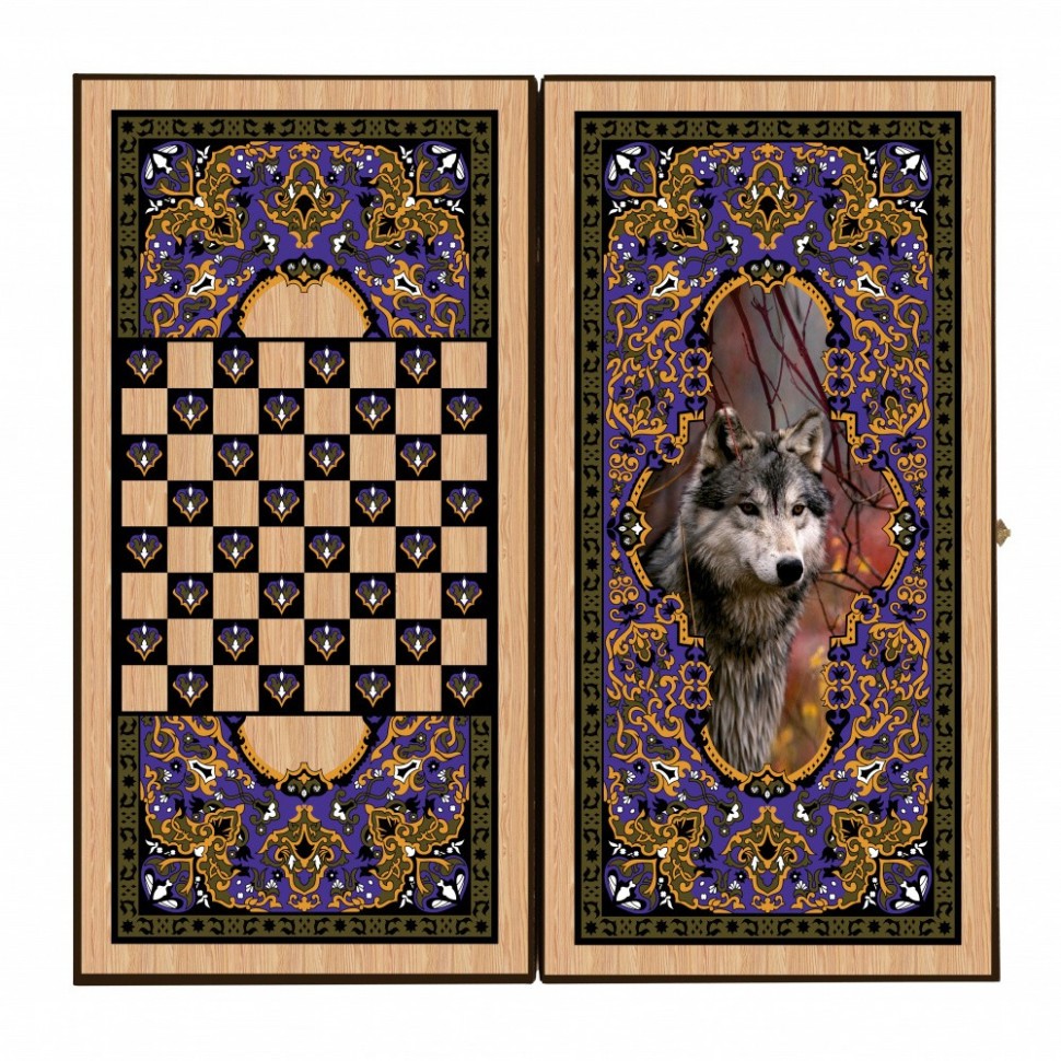 Нарды + Шашки Сирия Волк средние (Россия, дерево, 50 см), Partida