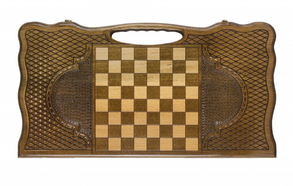 Нарды резные "Битва львов" с ручкой 60, Haleyan