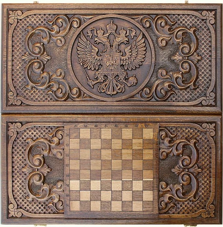 Нарды резные "Герб РФ 2", Mkhitaryan