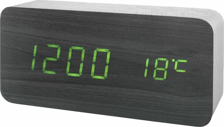 Сетевые часы vst862-4 зел.цифры (чер)+usb кабель (без адаптера)