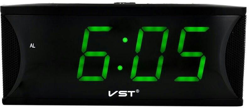 Сетевые часы vst719-4 220В зел.цифры+usb кабель (без адаптера)