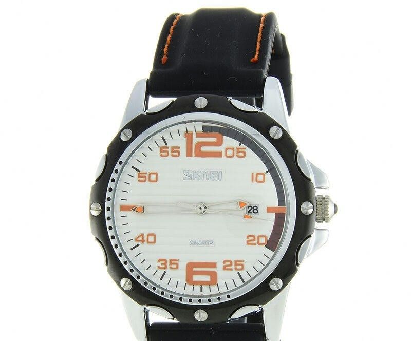 Наручные часы skmei 0992pwtog white/orange silicone